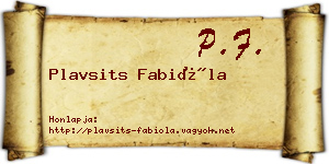 Plavsits Fabióla névjegykártya